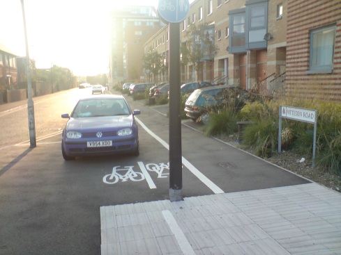 Car parked on a shared-use footway
